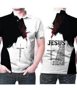 Personalized 3D Polo Shirt With A Silhouette Of Jesus - Perfect Gift For Devotees