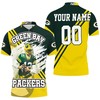 Personalized Aaron Rodgers 12 Illustrated Green Bay Packers 3D Polo Shirt - A Fan Favorite