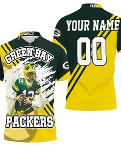 Personalized Aaron Rodgers 12 Illustrated Green Bay Packers 3D Polo Shirt - A Fan Favorite