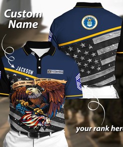 Personalized Air Force Eagle Polo T-Shirt - Dai006: Great Clothing Gift For Air Force Fans