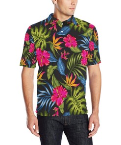 Personalized All Over Print Polo Shirt With Bee Pattern Print Design - A Unique And Personalized Gift For Bee Lovers.