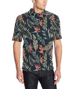 Personalized All Over Print Polo Shirt With Bird Of Paradise Pattern Print Design - A One-Of-A-Kind Polo Shirt
