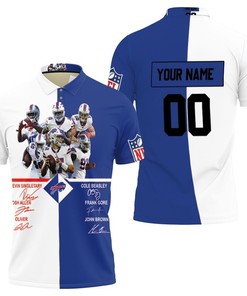 Personalized All-Over Print Key Players Signed Buffalo Bills Polo Collar Shirt