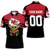 Personalized Baby Yoda Hug Chiefs Ball Logo Polo Shirt - Perfect For Kc Chiefs Fans
