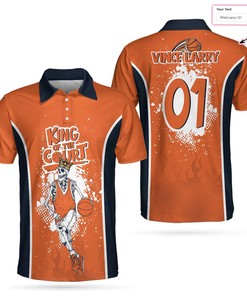 Personalized Basketball Polo Shirt - Skull King Of The Court Custom Name Number: Stylish Clothing For Basketball Fans