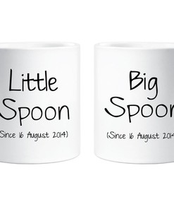 Personalized Big Spoon Little Spoon Couples Ceramic Mugs - Perfect Present for Valentine's Day