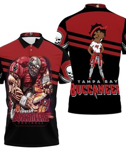 Personalized Black Betty Boop 3D All Over Print Polo Shirt- Tampa Bay Buccaneers Fan Gift