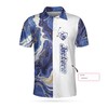 Personalized Blue Marble And Gold Golf 3D Polo Shirt - Stylish And Elegant For Any Occasion