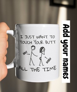 Personalized Boyfriend Mug for Valentines - Rude Gift for Him with Girlfriend Mug for Her