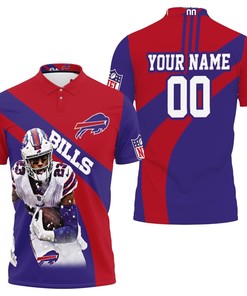 Personalized Buffalo Bills Number 23 Aaron Williams With Sign All-Over Print Polo Collar Shirt