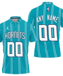 Personalized Charlotte Hornets Aqua Team Jersey Inspired Polo Shirt - Comfortable And Versatile With Unique Design