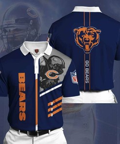 Personalized Chicago Bears No18 3D Polo Shirt - Perfect For Football Lovers With Unique Style