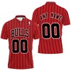 Personalized Chicago Bulls Throwback Red Black Stripe Polo Shirt - Unique And Stylish