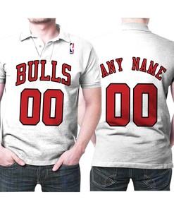 Personalized Chicago Bulls Throwback White Polo Shirt - Perfect For Fans