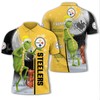 Personalized Christmas Grinch Hate Morning People Pittsburgh Steelers 3D Polo Shirt - Unisex Gift For Fans