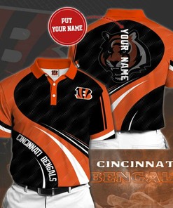 Personalized Cincinnati Bengals No76 3D Printed Polo Shirt For Fans