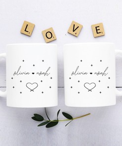 Personalized Cute Valentines Mug With Couple Names, Perfect Valentines Day Gift, Anniversary Gifts, Gift For Couples