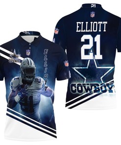 Personalized Dallas Cowboys Ezekiel Elliott 21 Polo Shirt With 3D Design - Great For Fans