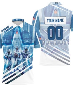 Personalized Dallas Cowboys Triplets Emmitt Smith 22 Troy Aikman 8 Michael Irvin 88 Polo Shirt With 3D Design