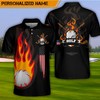 Personalized Flaming Golf Black Polo Shirt: Stylish And Comfortable Clothing For Golfers