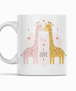 Personalized Giraffe Coffee Mug Set - Customizable Valentine Mug, Engagement or Better Together Gift