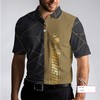 Personalized Golden Lines Golf Polo Shirt: Customized Name Gift For Sports Lovers