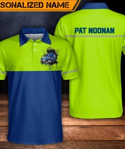 Personalized Lemon Trucker Polo Shirt - Blue/Green 3D All Over Print: Perfect Clothing For Athleisure Fans