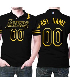 Personalized Los Angeles Lakers Any Name 00 Team 2020 Black Jersey Inspired Polo Shirt