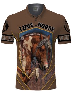 Personalized Love Horse Equestrian Horse Polo Shirt: Perfect Athleisure Wear
