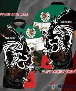 Personalized Mexico National Emblem Eagle Holding Snake Polo - A Gift That Scores Big
