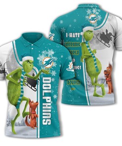 Personalized Nfl Christmas The Grinch Miami Dolphins Shirt With 3D Polo Design For Fans