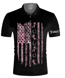 Personalized Pink Muddy Camo Horse Polo Shirt - Unique And Personalized Gift For Horse Lovers Who Want Style