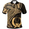 Personalized Pohnpei Polo Shirt - Humpback Whale & Coat Of Arms Gold - Perfect For Fans