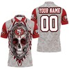 Personalized Polo Shirt For Fans With San Francisco 49Ers Sugar Skull Design - Gift For Fans