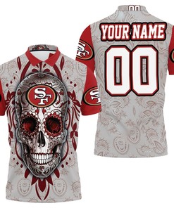 Personalized Polo Shirt For Fans With San Francisco 49Ers Sugar Skull Design - Gift For Fans