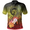 Personalized Polynesian Hawaiian Humpback Whale Polo Shirt - Tropical Flowers (Yellow) - Get A Vibrant Look