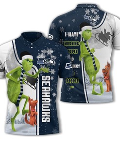 Personalized Seattle Seahawks Nfl The Grinch Christmas Polo Shirt - Must-Have For 3D Printed Polo Shirt Enthusiasts