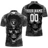 Personalized Skull Chains Polo T-Shirt For Oakland Raiders Fans - Cool And Unique Gift