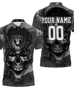 Personalized Skull Chains Polo T-Shirt For Oakland Raiders Fans - Cool And Unique Gift