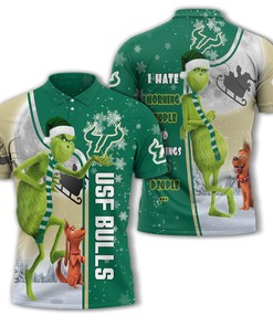 Personalized South Florida Bulls Ncaa The Grinch Christmas Polo Shirt - Great For Personalized 3D Polo Shirt Fans
