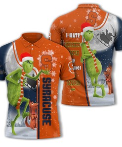 Personalized Syracuse Orange Ncaa The Grinch Christmas Polo Shirt - Perfect For Athleisure T-Shirt Lovers