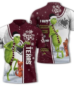 Personalized Texas Am Aggies Ncaa The Grinch Christmas Polo Shirt - Great For Athleisure T-Shirt Lovers