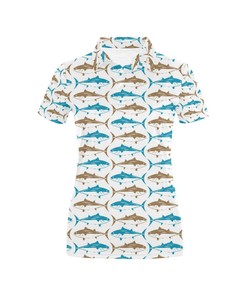 Personalized Tuna Fish Print 3D Polo Shirt For Women, Perfect Gift For Seafood Lovers
