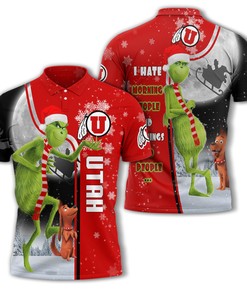Personalized Utah Utes Ncaa The Grinch Polo Collar Shirt For Athleisure T-Shirt Fans