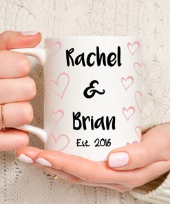 Personalized Valentine Mug Custom Marriage Date And Names: A Cute Valentine's Day Gift For Her Or Him