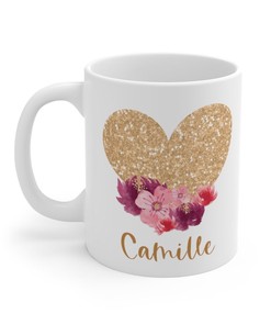 Personalized Valentine Name Mug Set - Custom Name Mug Valentines Day Gift Set