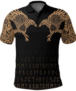 Personalized Viking Polo Shirt - The Raven Of Odin Tattoo Design - Make It Yours