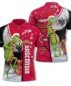 Personalized Wisconsin Badgers Ncaa The Grinch Polo T-Shirt: Perfect Athleisure Wear