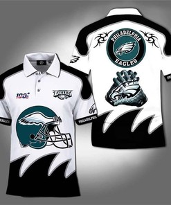 Philadelphia Eagles 100Th Anniversary 3D Polo Shirt - Celebrating A Century Of Fans