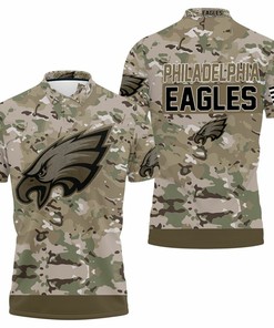 Philadelphia Eagles Camouflage Veteran 1 Personalized Polo Shirt - Personalized Fan Gear